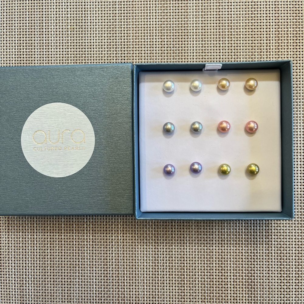 Aura Cultured Pearl Earrings - Set of 6 pairs